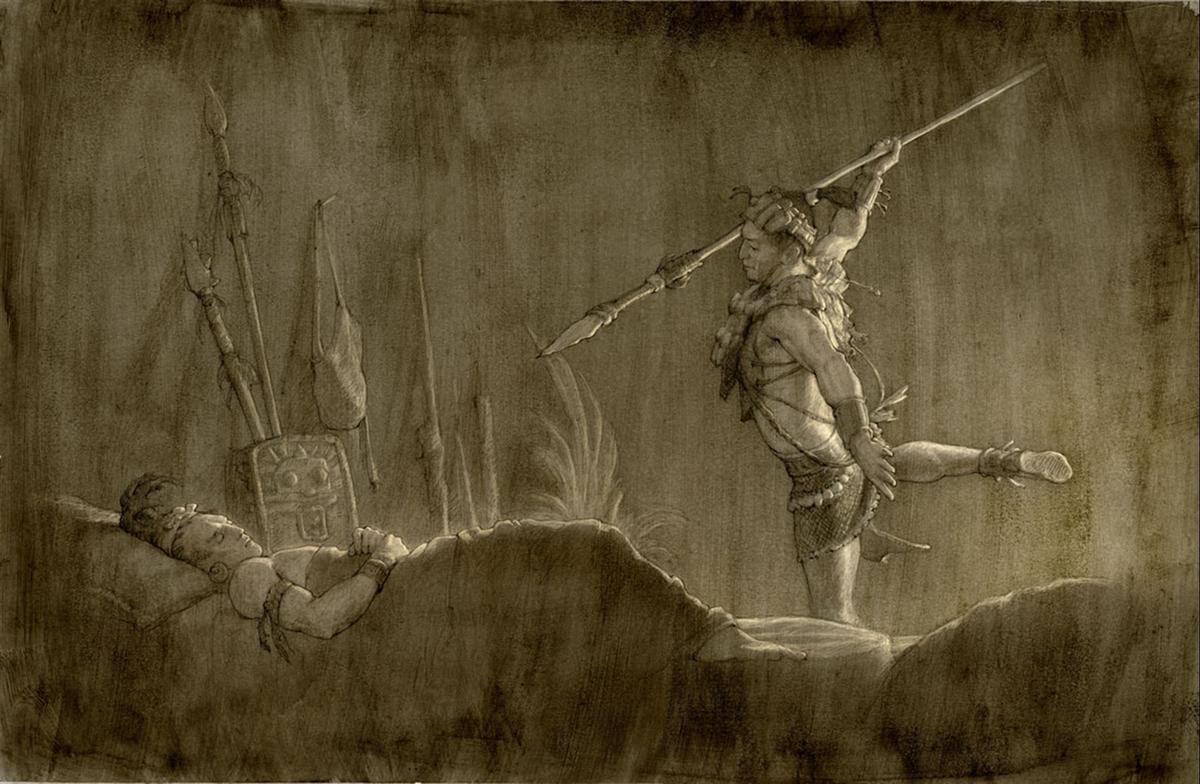 Teancum Slaying Amalickiah by Joseph Brickey