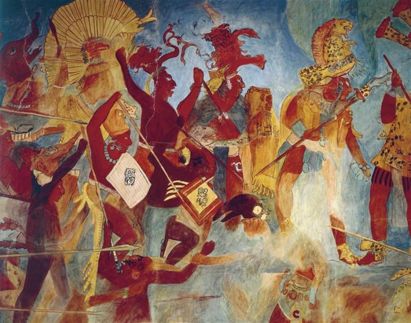 Mural of the Battles at Bonampak. Image via thoughtco.com.