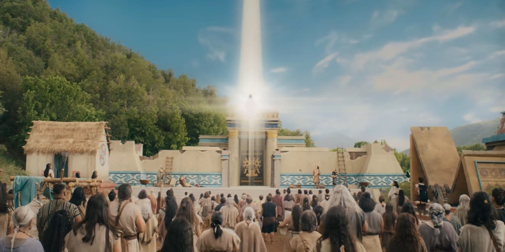 Jesus visiting the temple at Bountiful.