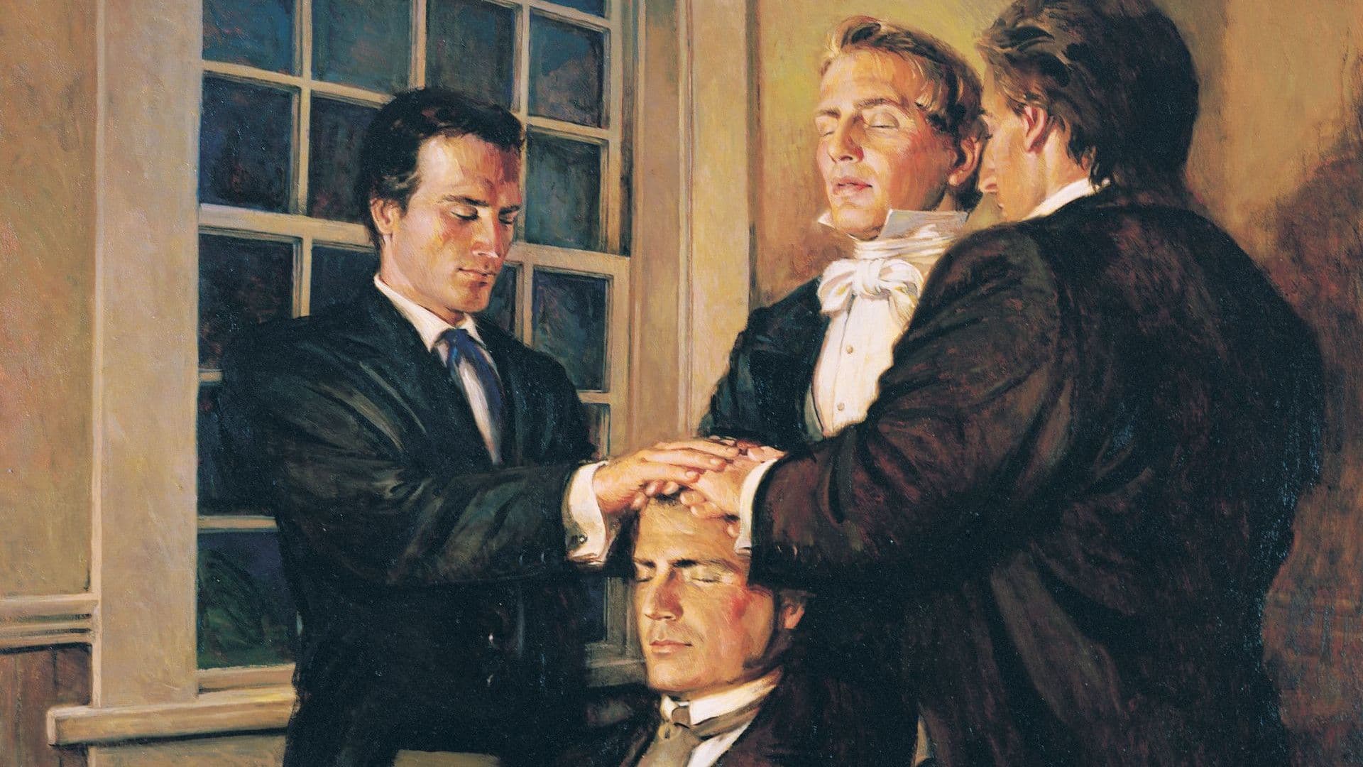 Detail from Ordination of Parley P. Pratt by Walter Rane. Image courtesy The Church of Jesus Christ of Latter-day Saints