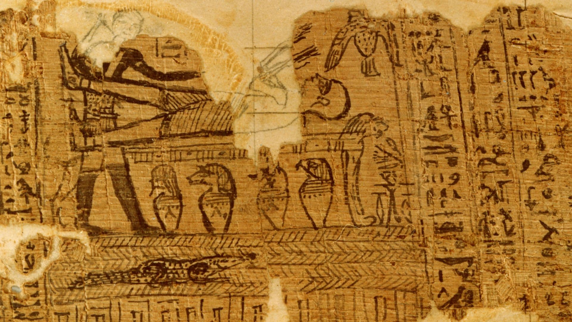 Detail of a photo of facsimile 1 from the Book of Abraham. Image courtesy of The Church of Jesus Christ of Latter-day Saints.