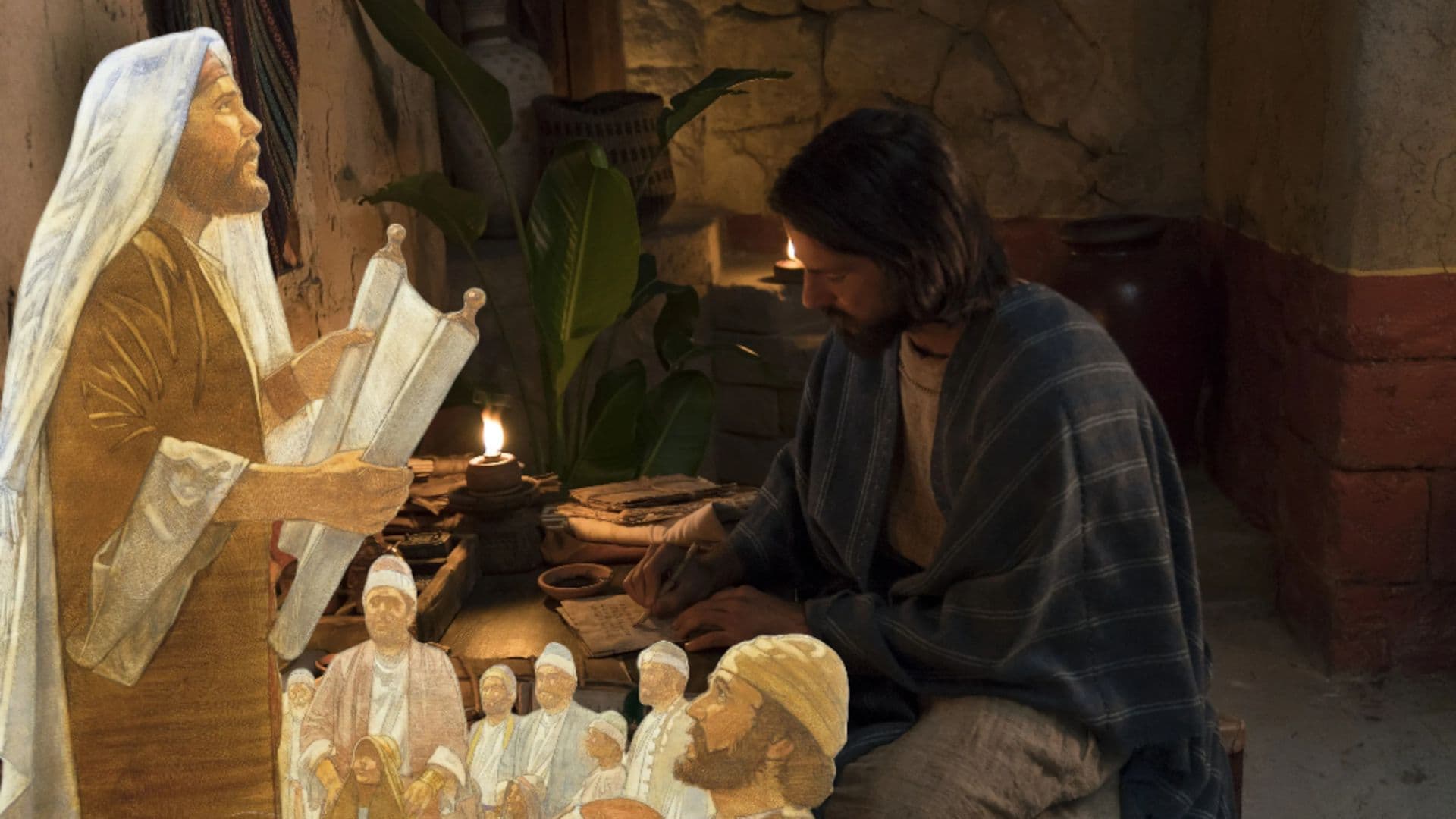 Collage of prophet-scribes. Original images courtesy of The Church of Jesus Christ of Latter-day Saints.